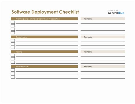 Creating Software Deployment Checklist Template in Excel