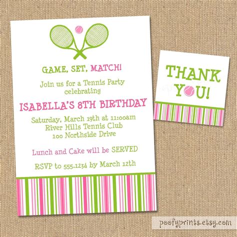 Creating Tennis Party Invitation