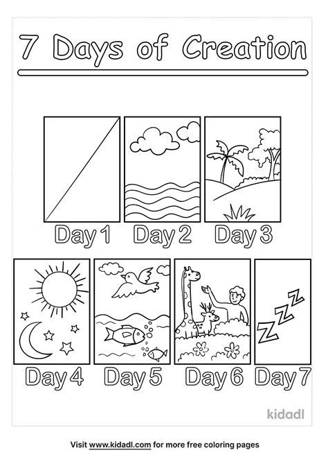 7 Days of Creation coloring pages for kids gallery