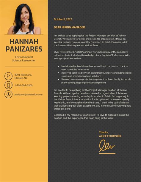 Creative Cover Letter Template