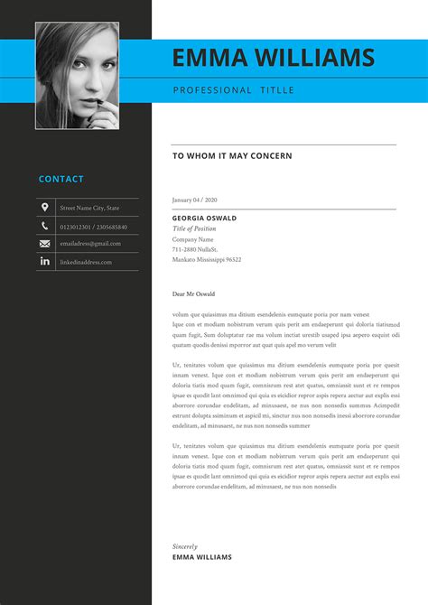 Creative Cover Letter Template