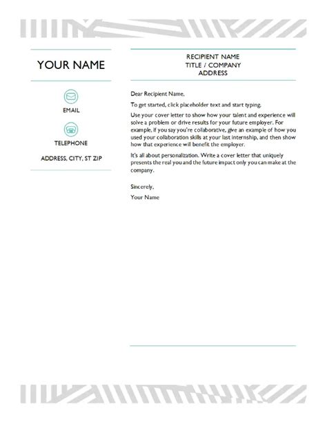 Creative Cover Letter Template