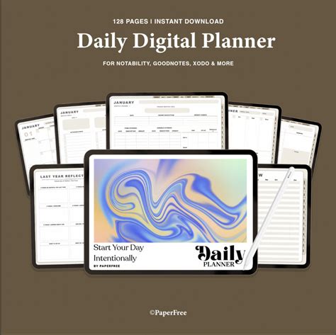 Creative daily planner template for Goodnotes