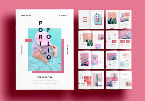 A creative portfolio template with a bold and colorful design