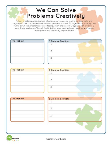 Creative Problem-Solving Worksheet for Adults