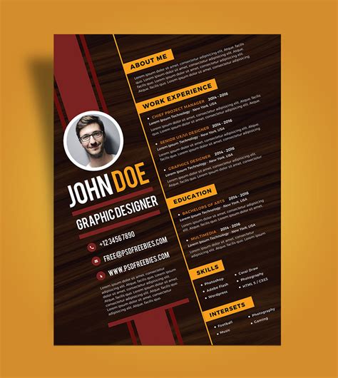 Creative Resume Template PSD Design