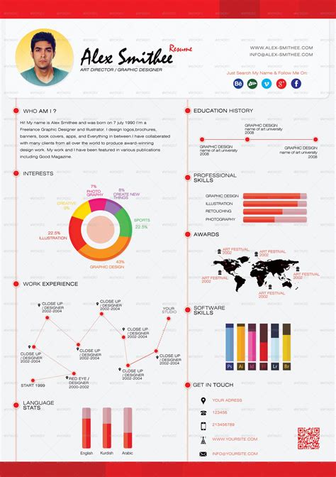 Creative Resume with Infographics Template Image