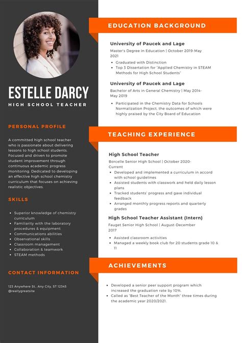 Creative Teacher Resume Template