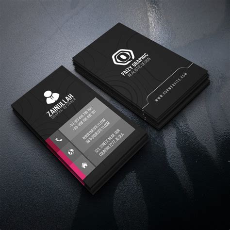 Creative Vertical Business Card Template PSD