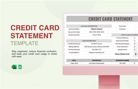 Credit Card Statement Template for Excel