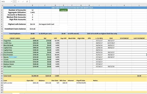 credit card utilization tracking software