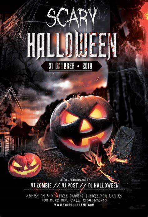 Creepy Carnival Halloween Party Flyer Templates