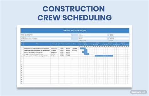 Crew contact information template in Excel