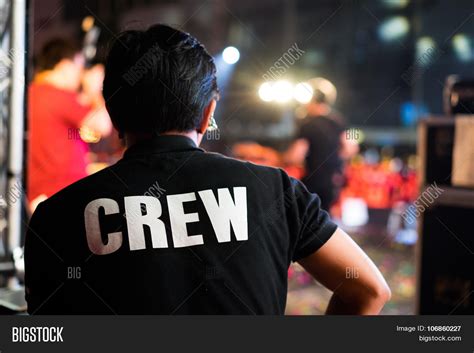 Crew member working at a concert