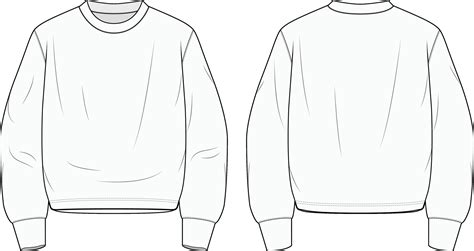 Crew Neck Sweatshirt Template Designs Inspiration