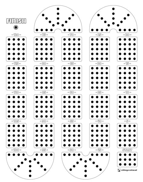 Cribbage Board Drilling Template Example 1