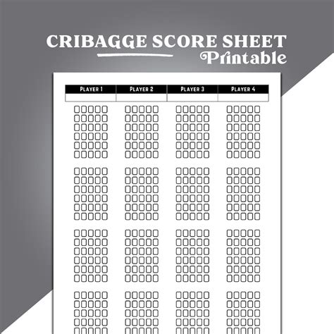 Cribbage scoreboard printable