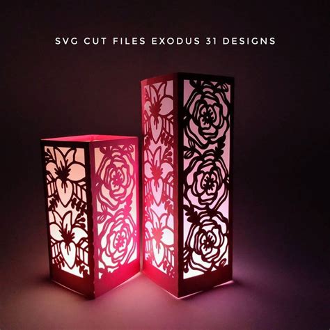 Floral Cricut Lantern Design