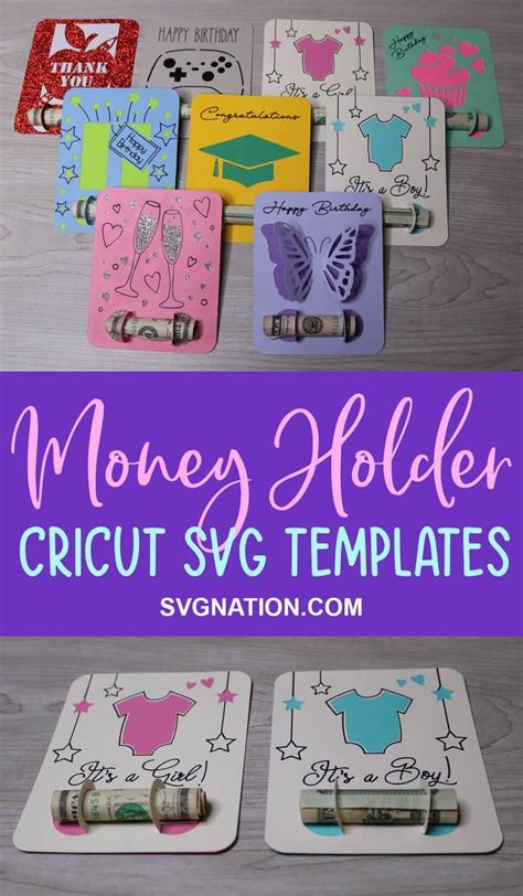 A beautifully designed Cricut money holder card with intricate details