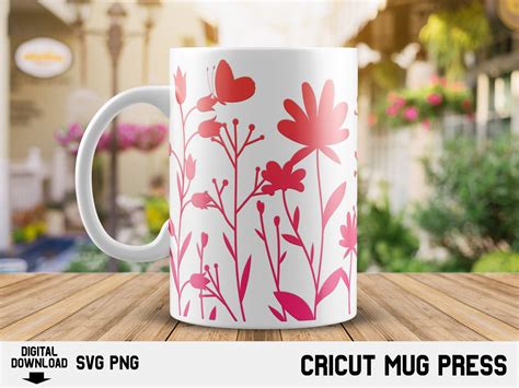 Floral Cricut Mug Design Template