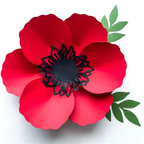 Cricut Paper Flower Poppy Template