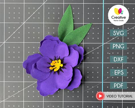 Cricut Paper Flower Violet Template