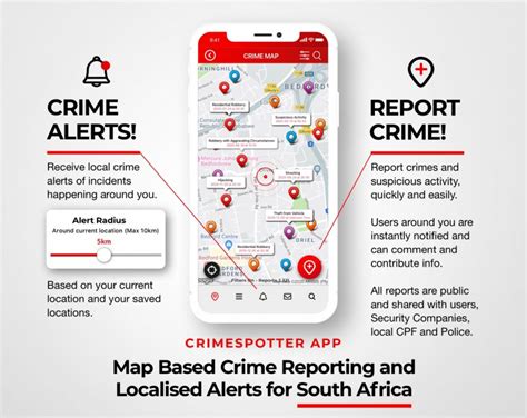 A crime alert app on a smartphone