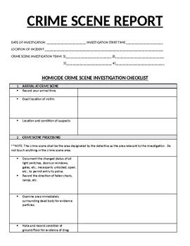 A sample crime scene conclusion template