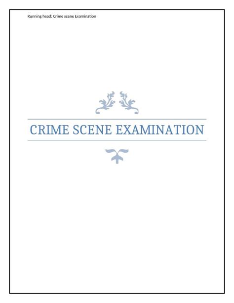 A sample crime scene recommendations template