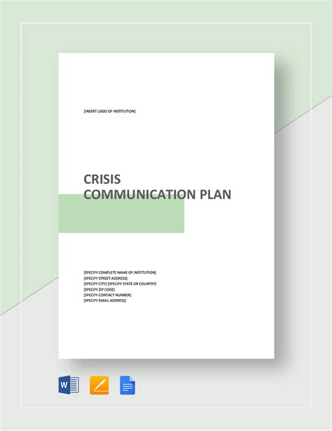 Crisis Communications Plan Template in Excel