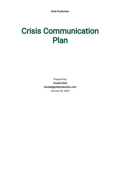 Crisis Communications Plan Template in Excel