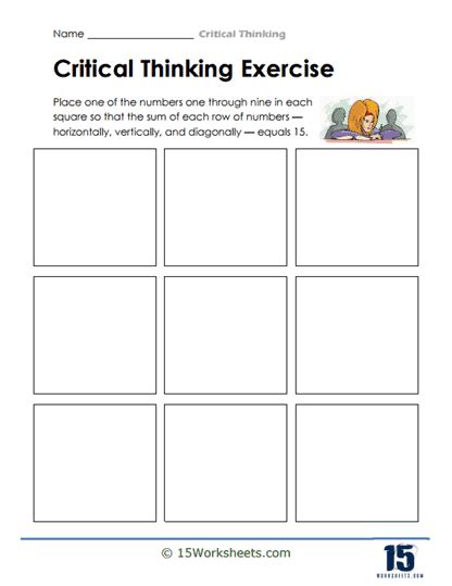 Critical Thinking Exercises Worksheet for Adults