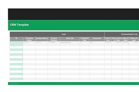 CRM Excel Template 5