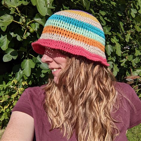 Crochet bucket hat with a unique, textured stitch pattern