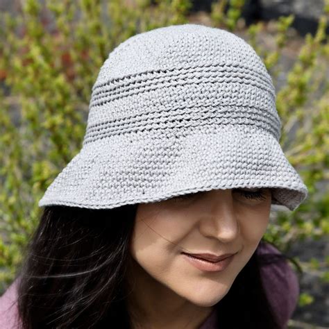 Crochet bucket hat in a natural, earthy color