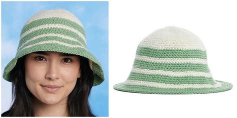 Crochet bucket hat in a soft, pastel color