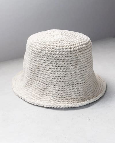 Crochet bucket hat with a unique, asymmetrical design