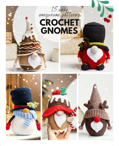 Crochet Gnomes in a garden