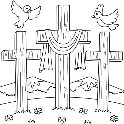 Cross Coloring Pages for Kids