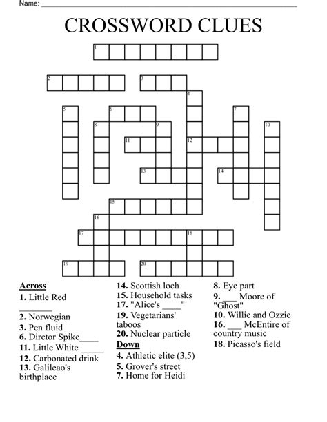 Crossword Clues Example