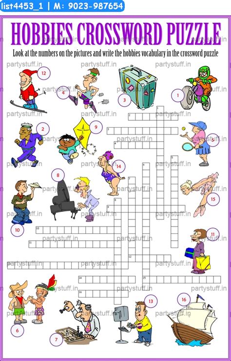 Crossword hobbyist for seniors