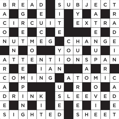 Crossword Puzzle Answers