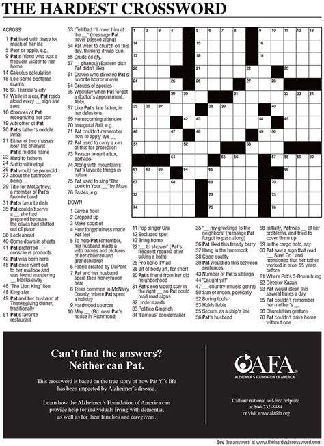 A difficult crossword puzzle with challenging clues