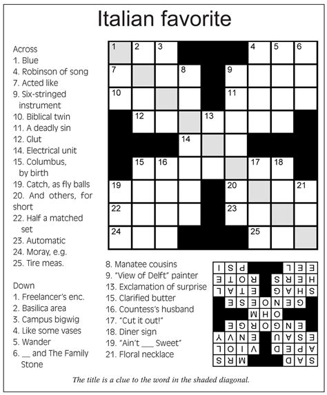 Crossword puzzle examples and samples