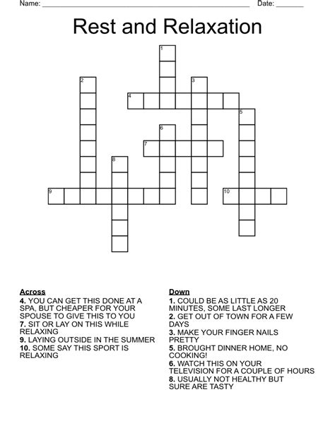 Easy Crossword Puzzles for Relaxation