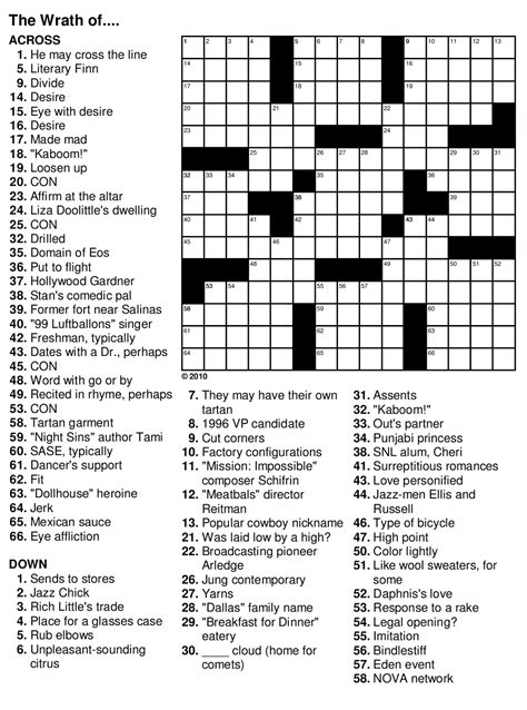 Crossword puzzle for seniors