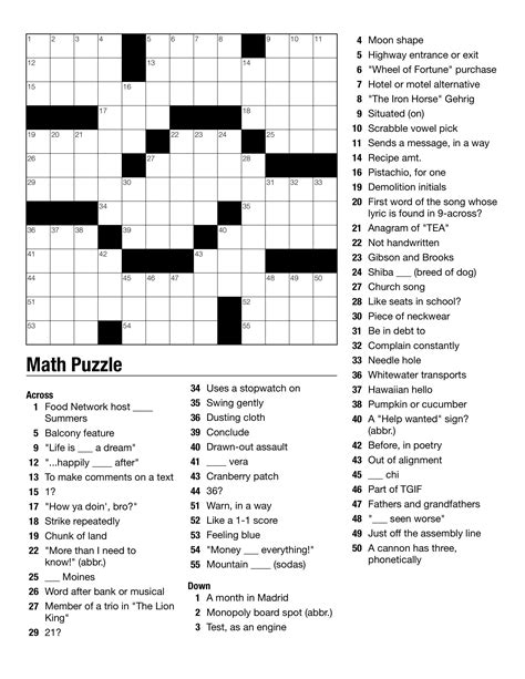 Crossword Puzzle Image 1