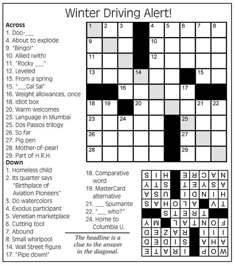 La Times Sunday Crossword Solutions