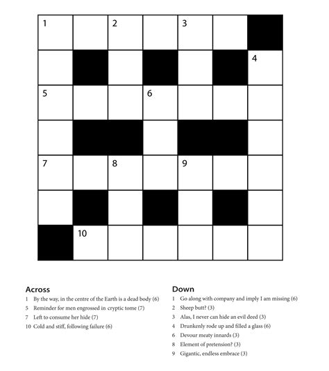 Easy Crossword Puzzles Printable For Beginners