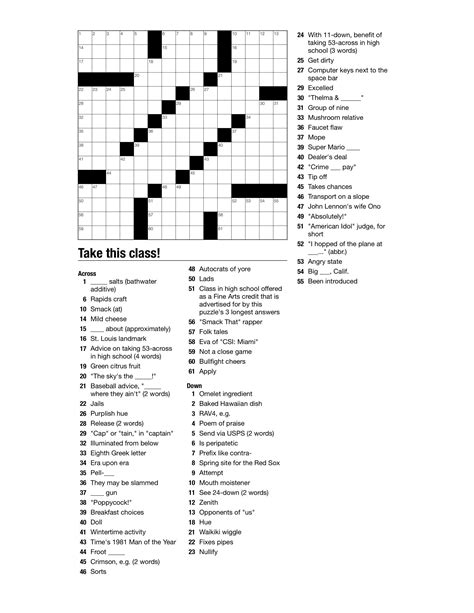 La Times Sunday Crossword Themes